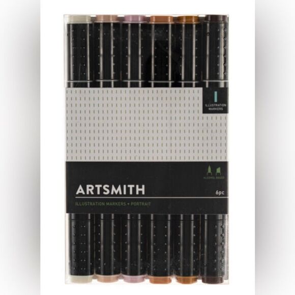 ARTSMITH Dual Tip Illustration Markers 6 pc - Portrait - Picture 1 of 7
